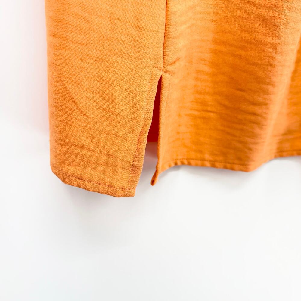Michael Kors Coral Sleeveless Blouse Medium Button Front Resort Summer Top - Picture 6 of 8